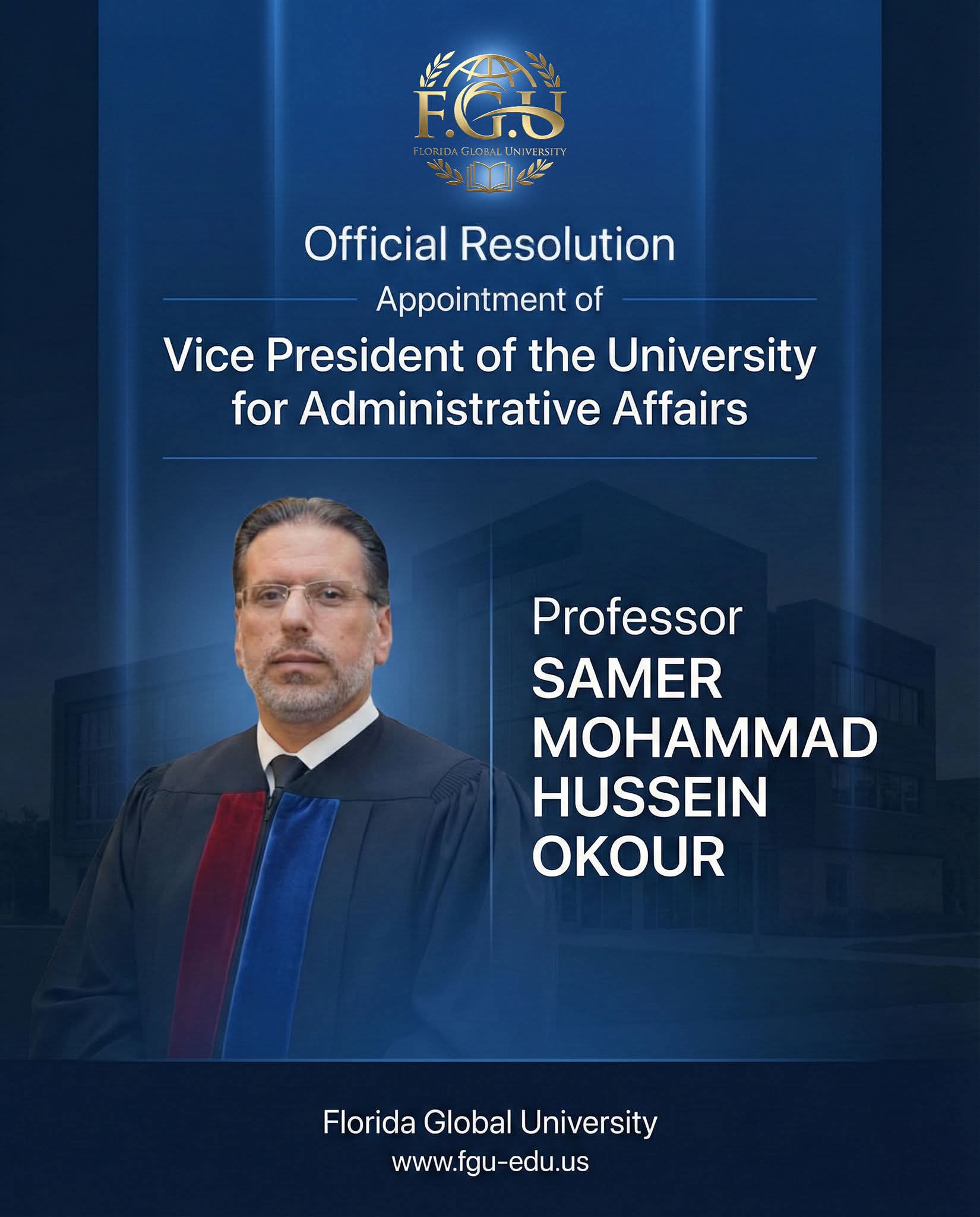 Official Resolution: Appointment of Vice President for Administrative Affairs